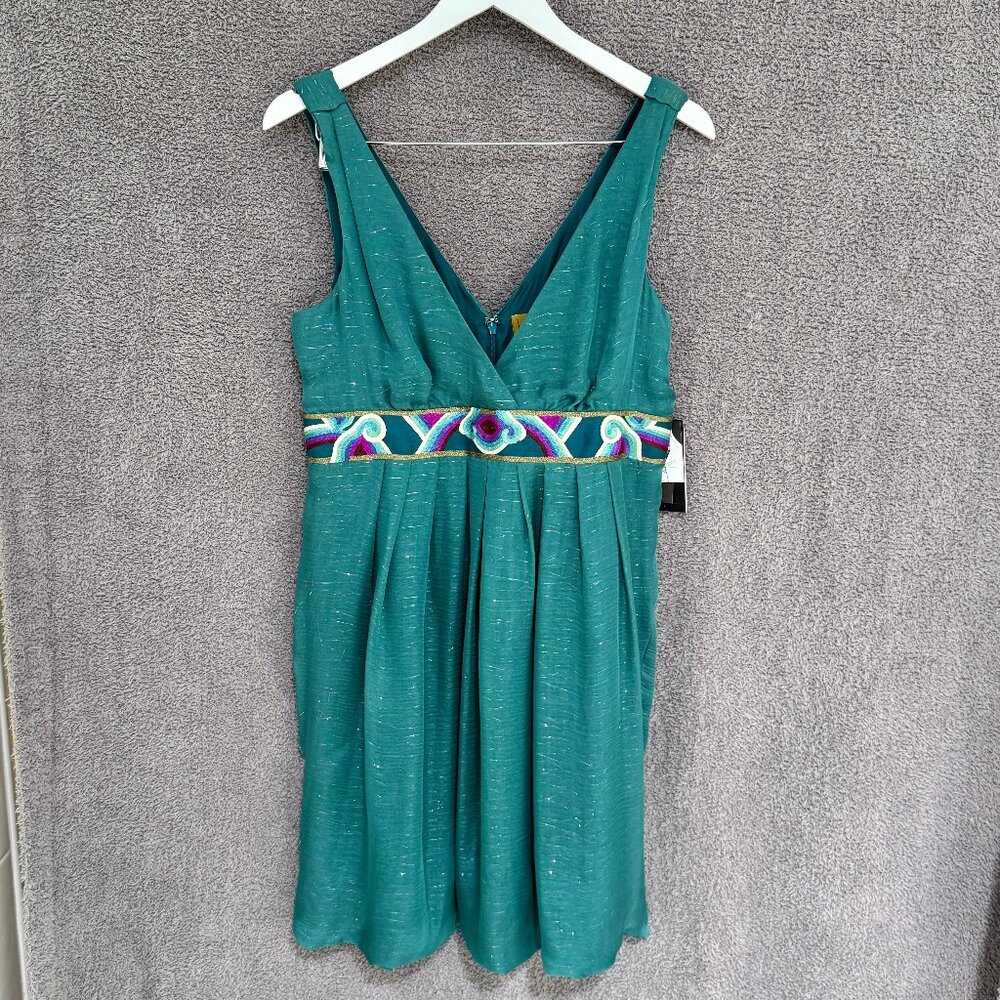 Nicole Miller silk and gold metallic bubble hem dress Size 12 - Picture 3 of 12
